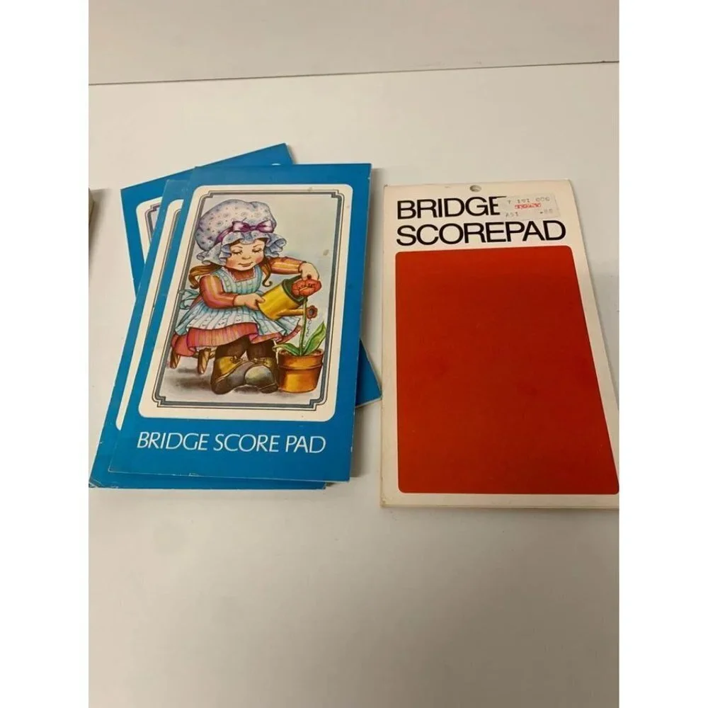 Vintage 1959 Bridge Card Game Book and 4 Scorepads